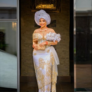 Luxury African bridal dress, Custom bridal dress, Igbo Bride, African clothing, African fashion, lace wedding dress, Igbo wedding dress