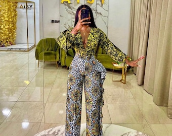 African jumper,  Ankara jumpsuit , African print full length jumpsuit African clothing, African fashion Ankara jumpsuit