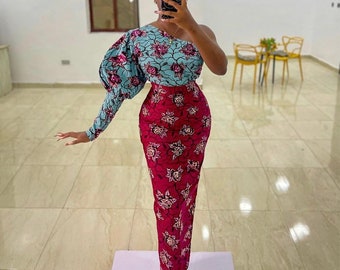 Afrikanskt tryckt klänning, Ankaraklänning, Afrikanskt tryck, Afrikanska kläder, Afrikanskt mode, Ankaraklänning, elegant klänning