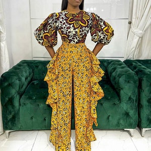African jumper,  Ankara jumpsuit , African print full length jumpsuit African clothing, African fashion Ankara jumpsuit