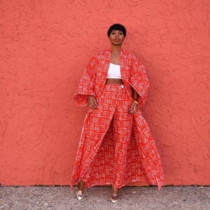 African 2 piece set, Ankara trousers and crop top, African print blouse, Ankara pants African print shirt, African clothing, African fashion