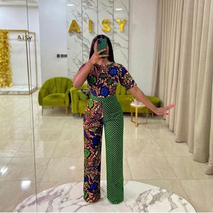 African jumper,  Ankara jumpsuit , African print full length jumpsuit African clothing, African fashion Ankara jumpsuit