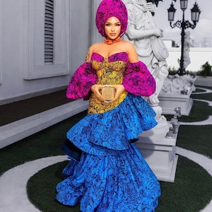 Vestido de estampado africano personalizado, vestido de Ankara, estampado africano, ropa africana, moda africana, vestido de Ankara, vestido con clase