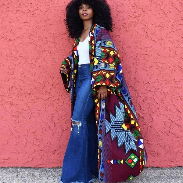 African kimono, Ankara kimono jacket, Ankara pants, African print kimono African clothing African fashion, Ankara kimono, Ankara trench coat