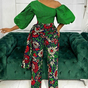 African jumper,  Ankara jumpsuit , African print full length jumpsuit African clothing, African fashion Ankara jumpsuit