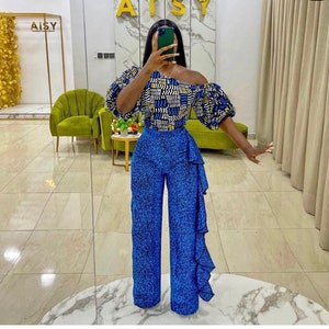African jumper,  Ankara jumpsuit , African print full length jumpsuit African clothing, African fashion Ankara jumpsuit