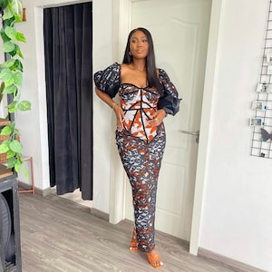 African print dress,  Ankara dress, African print, African clothing, African fashion, Ankara dress, classy dress