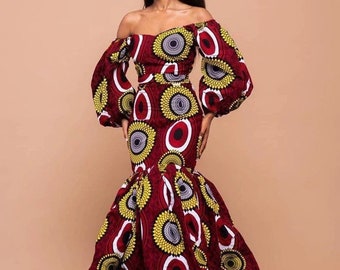 African print dress,  Ankara dress, African print maxi dress African clothing African fashion Ankara dress