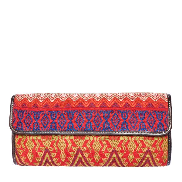 Pochette etnica hippie boho Huipil Guatemala multicolore Italia