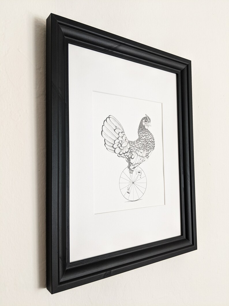 Framed Let Them Eat Chicken ORIGINAL Graphite