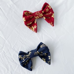 Chinese New Year Sailor Bow Tie for Pet Collar. Cat Collar Bow Tie. Dog Collar Bow Tie. 100% Cotton.