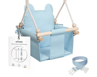 MAMOI® Altalena in legno per bambini piccoli, Altalena per bambini da interni dalla nascita, Sdraietta per bambini da giardino, Altalena a dondolo per bambini