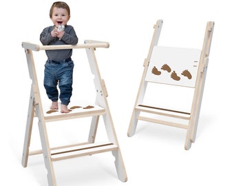 MAMOI® Lernender Küchenturm für Kleinkinder, faltbarer Küchenständer für Kleinkinder, klappbarer Tritthocker für Kinder, Tisch- und Stuhlmöbel