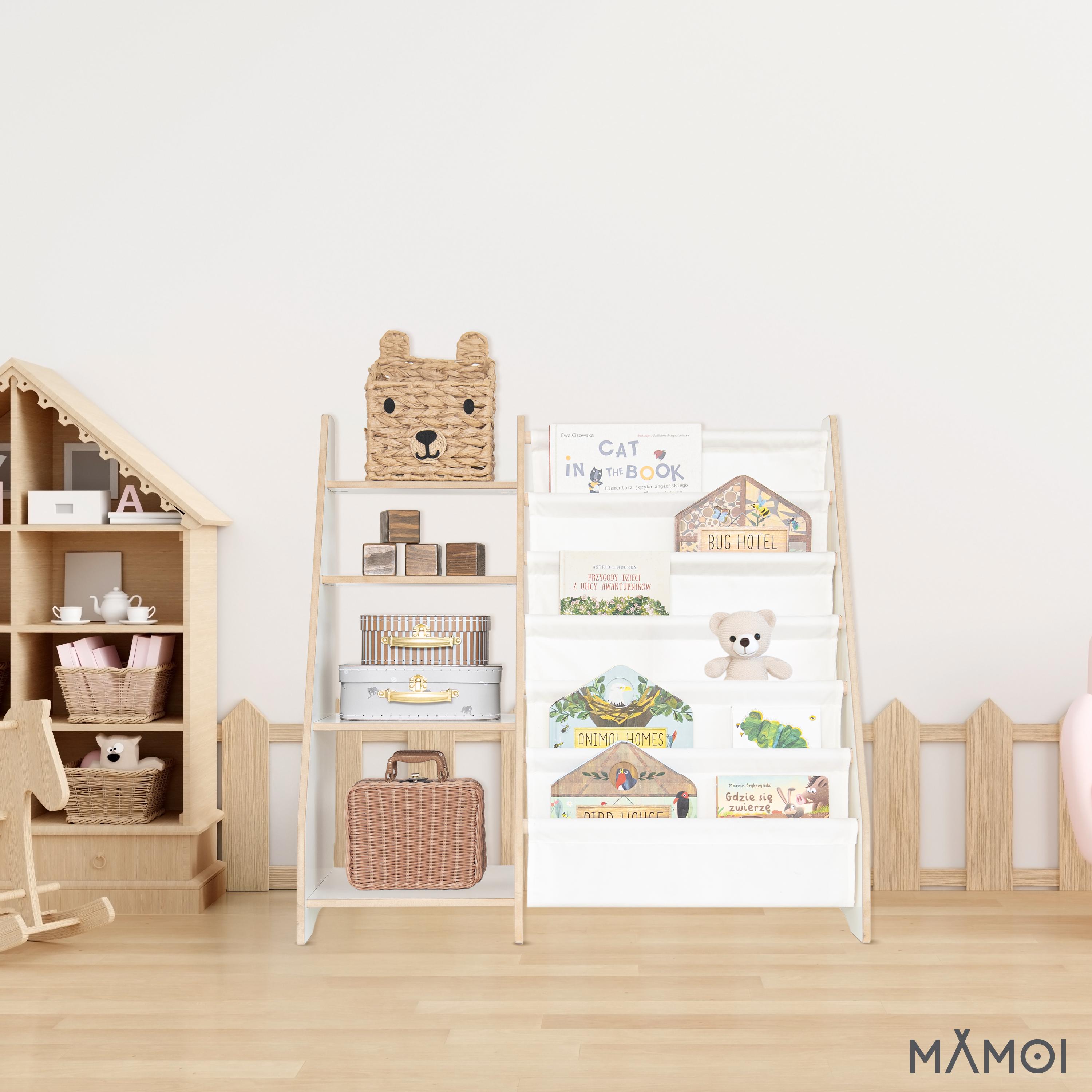 MAMOI® Gepersonaliseerde kinderboekenplank, kinderwandplank voor kinderen, boekenrek, bank met houten onderstel voor boeken, kindermeubilair - België