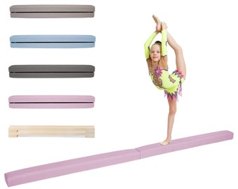 MAMOI® Gymnastiekbalk voor kinderen (200 cm), Gevoerde antislip opvouwbare evenwichtsbalk, Gymnastiekapparatuur voor kinderen thuis, Gymnastiekvloerbalken en -basissen