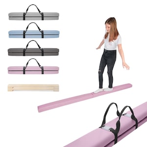 MAMOI® Gymnastics beam for kids (200 cm), Padded non-slip folding balance beam, Kids gym equipment at home, Gymnastic floor beams & bases image 1