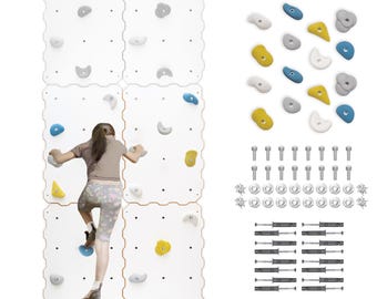 MAMOI®! OUTLET! Climbing wall for kids, Wooden frame for toddlers, Play equipment with rock holds for toddler, Indoor baby