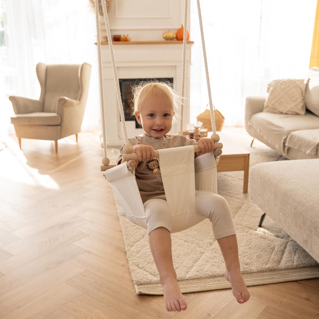 MAMOI® Asiento de columpio de madera para bebés pequeños, Silla de