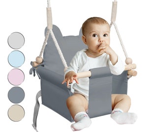 MAMOI® Balançoire à bascule pour enfant, Balançoire en bois pour tout-petits, Transat pour bébé pour jardin, Chaise balançoire d'intérieur pour tout-petits dès la naissance