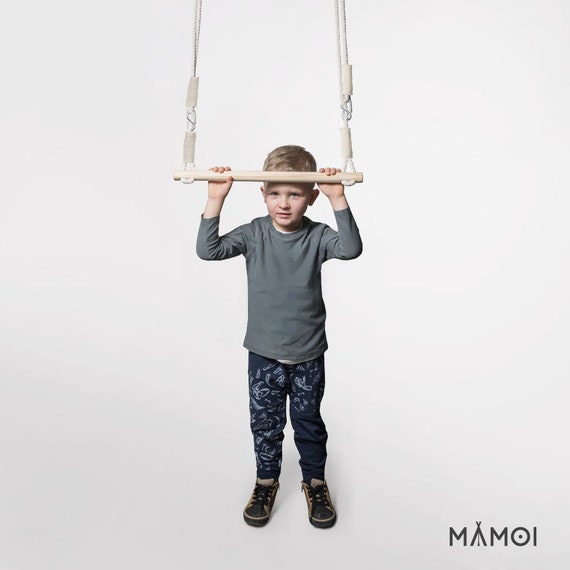 MAMOI® Balançoire pour bébé avec barre trapèze, Anneaux de gymnastique d' intérieur, Barres de singe pour gorilles, Équipement de gymnastique pour  enfants, Anneaux olympiques -  France