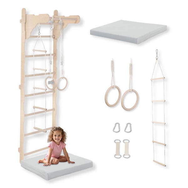 Children's Gymnastic Ladder | Wall-Mounted Training Ladder | Rope Ladder for Kids | Wooden Indoor Playground | 100% ECO | Made in EU