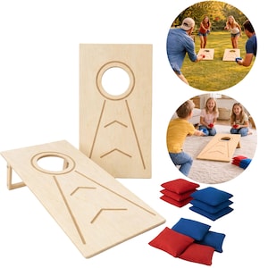 Giochi di Cornhole per feste all'aperto, al chiuso e in spiaggia | Gioco di lancio per bambini e adulti, inclusi sacchetti di fagioli