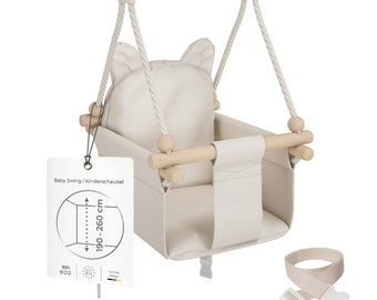 MAMOI® Siège de balançoire pour bébé en bois pour les tout-petits, Chaise de balançoire d'intérieur pour tout-petits dès la naissance, Transat pour bébé pour enfants pour le jardin, Ensemble de balançoire à bascule pour enfant