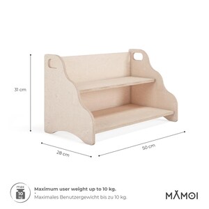 MAMOI® Book shelf for kids, Bookcase for childrens room, Small bookshelf for toddler, Child bookcases and shelves, Furniture for bedroom Horizontal Beige