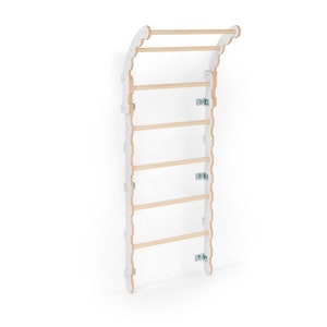 Escalera sueca MAMOI®, Gimnasio de madera con forma de gorilas para niños, Estructura de escalada para bebés de interior para niños pequeños, Barras de mono y gimnasio de juegos, Escalada para niños