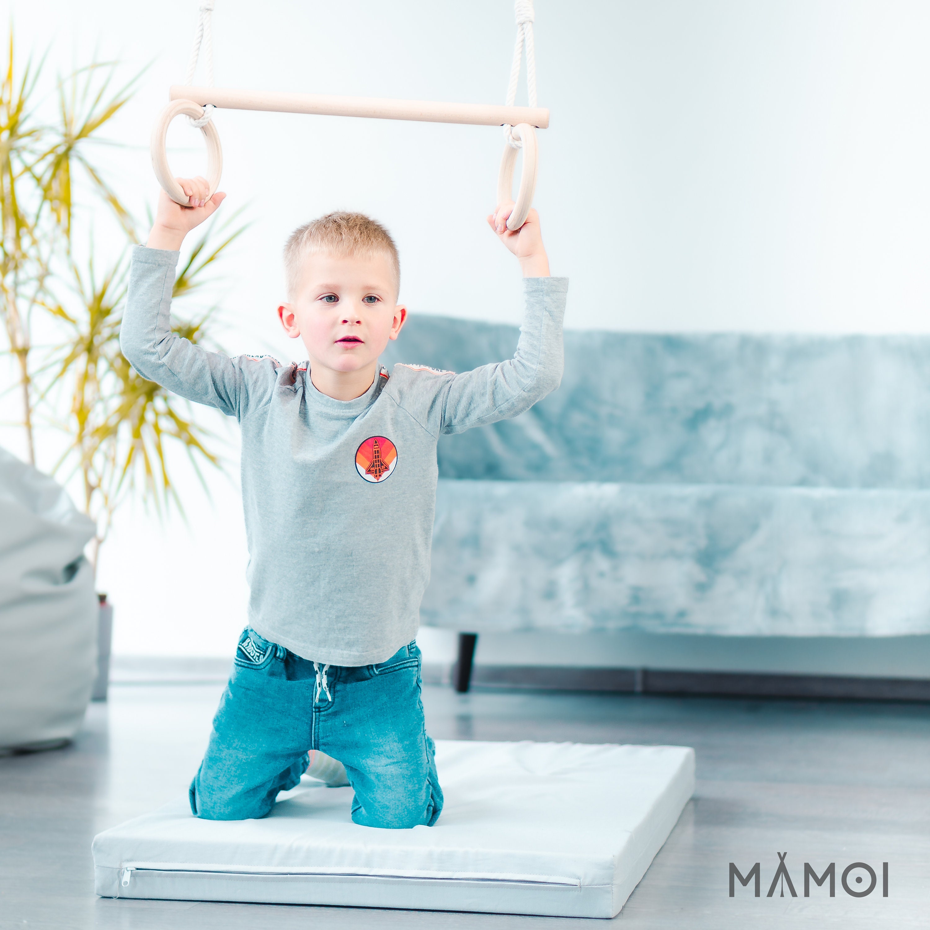 MAMOI® Trapeze Bar Baby Swing, Indoor Gymnastic Rings, Monkey Bars Gorilla  Gym, Gymnastics Pull up Equipment for Kids, Olympic Rings -  Denmark