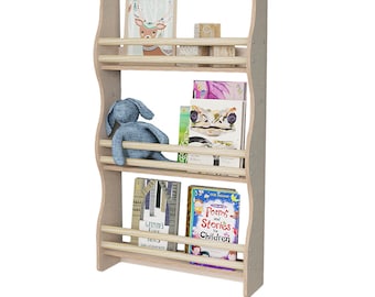 MAMOI® Book shelf for kids, Bookcase for childrens room, Small bookshelf for toddler, Child bookcases and shelves, Wall stand storage
