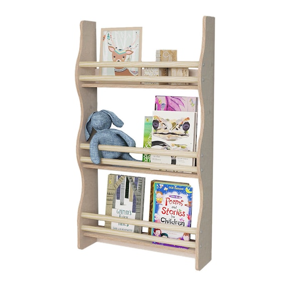 MAMOI® Étagère à livres pour enfants, Bibliothèque pour chambre d'enfant, Petite bibliothèque pour tout-petit, Bibliothèques et étagères pour enfants, Rangement mural