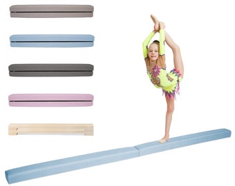 MAMOI® Gymnastiekbalk voor kinderen (200 cm), Gevoerde antislip opvouwbare evenwichtsbalk, Gymnastiekapparatuur voor kinderen thuis, Gymnastiekvloerbalken en -basissen