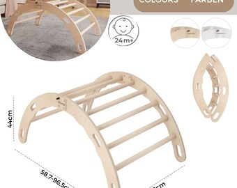 MAMOI® Indoor Climbing Frame for Toddlers, Wooden Baby Gym With Slide, Play  Gym Rocker Toys Made of Wood for Toddler, Rockers Montessori 