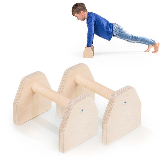 MAMOI® Wooden Parallettes Paralettes for Gymnastics Wooden Push up Handles  Push up Bars CE 100% Eco Made in EU 