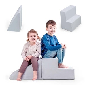 MAMOI® Baby Climbing Blocks | Foam Play Set | Climbing Blocks for Baby Softplay Set | Soft Play Slide and Step Set | 100% ECO | Made in EU