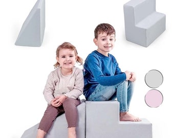 MAMOI® Blocs d'escalade pour bébé | Ensemble de jeu en mousse | Blocs d'escalade pour bébé Softplay | Ensemble de toboggans et de marches Soft Play | 100% ÉCO | Fabriqué en UE