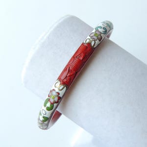 VTG Carved Cinnabar & Enamel Bangle