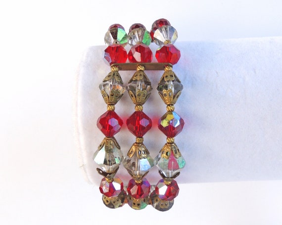 1950s Bead Memory Wire Bracelet - image 3