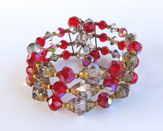 1950s Bead Memory Wire Bracelet - image 2