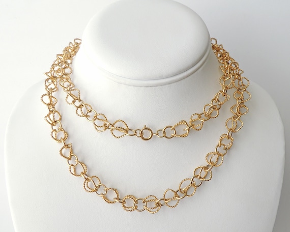 Gold Filled Open Cage Link Necklace - image 1