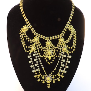Vintage Rhinestone Bib Necklace