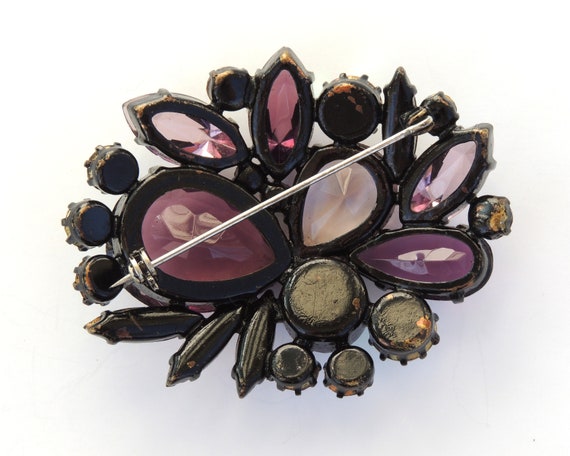 Inverted Purple Rhinestone Brooch - image 8