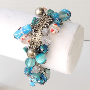 Vintage Murano Art Glass Charm Bracelet
