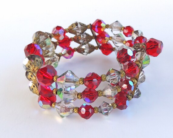 1950s Bead Memory Wire Bracelet - image 6