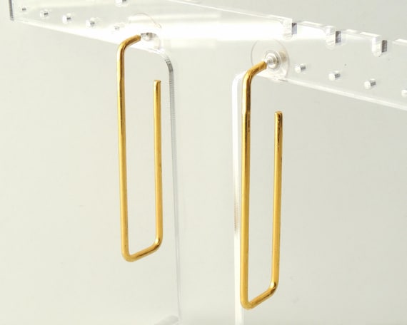 Rectangular Hoop Earrings - image 1