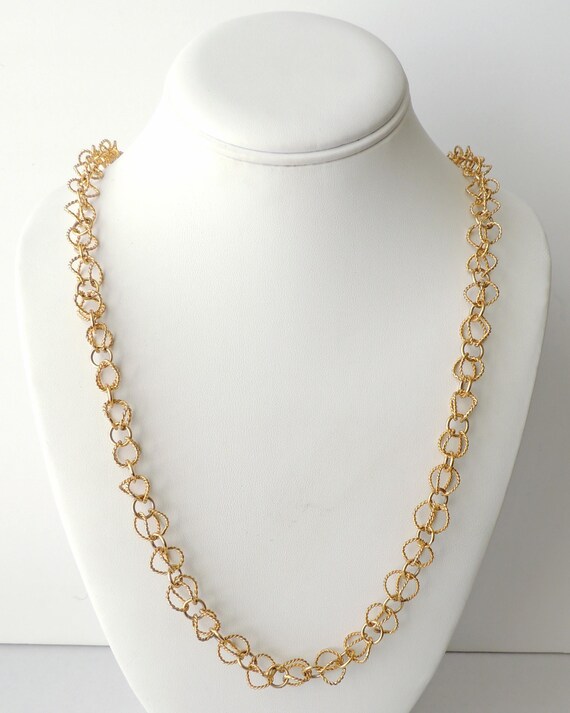 Gold Filled Open Cage Link Necklace - image 2