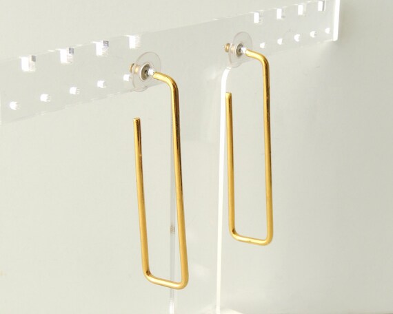 Rectangular Hoop Earrings - image 2