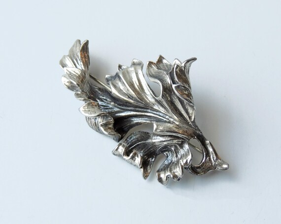 Napier Sterling Silver Leaf Brooch