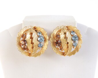 Lisner Rhinestone Clip On Earrings